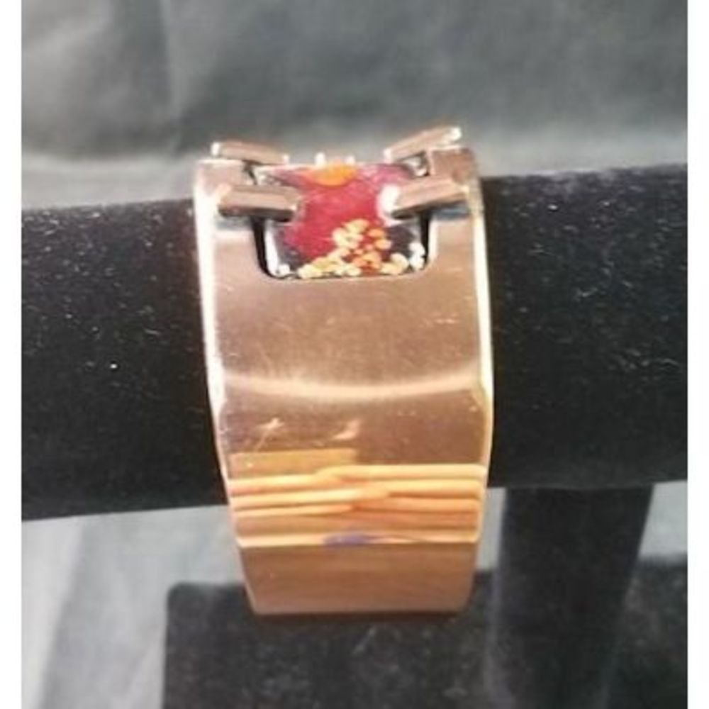 Mid Century Modern Abstract Copper Cuff - Picture 2 of 4